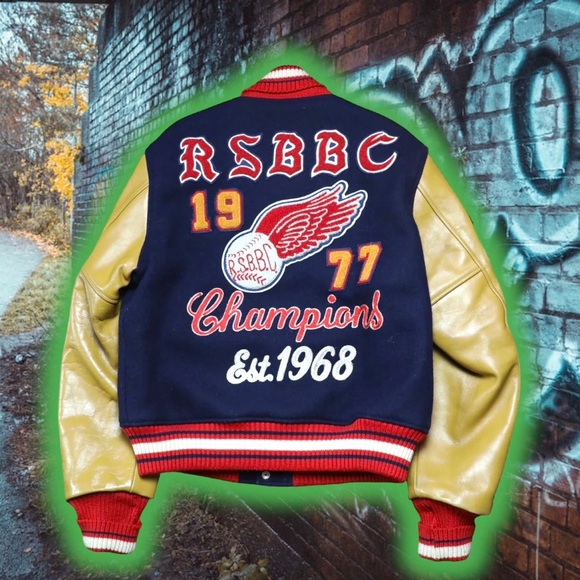 💎ViNTaGe 💎RSBBC 1977 CHAMPIONS 🏆STYLE EYES WOOL BASEBALL ⚾️ VARSITY JACKET 🧥 - Picture 6 of 7